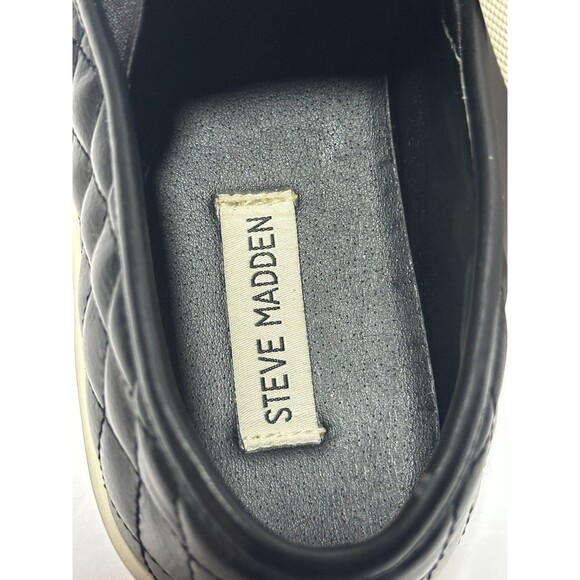 Steve Madden Slip On Shoes ECENTRCQ Black Quilted Comfort Sneakers Womens 10 - Picture 7 of 8
